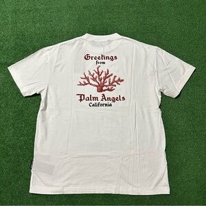 Palm Angels Back Coral Classic Tee White